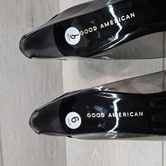 Good American Women "Like New" Cinderella Clear The Pointed toe heels shoes sz 9 - Picture 6 of 12